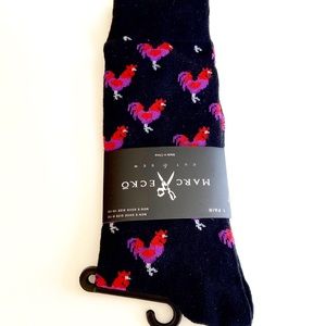 Novelty fun socks - Rooster -  black purple red